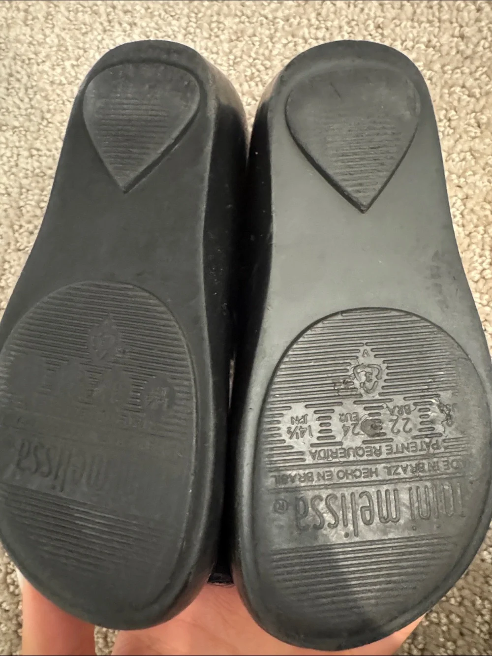 Mini Melissa Black Mary Jane Bow Flats